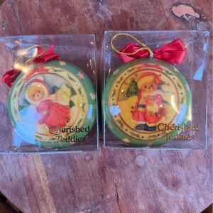 1996 Enesco Cherished Teddies Christmas Ornaments Priscilla Hillman Vintage